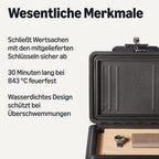 Amazon Basics Dokumentenkassette Feuer- und Wasserfest mit Schlüsselschloss, 6,2L Fassungsvermögen, UL 72 Klasse 350 zertifiziert, Schwarz