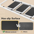 HBTower Trittleiter 3 Stufen klappbar, Trittleiter mit Anti-Rutsch-Pedal, Tragbare Robuste Tritthocker mit Handläufen, Perfekt für Küche & Haushalt, 150kg Kapazität, Weiß