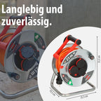 Brennenstuhl Garant S V2 IP44 Kabeltrommel 25m outdoor (Made in Germany, Kabel in Signalfarbe orange, Stahlblech, kurzfristiger Einsatz im Außenbereich)