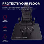 Trust Gaming GXT 715 Bodenschutzmatte 99 x 120 cm, Stuhlunterlage für Gaming Stuhl & Bürostuhl, Unterlage für Hartböden, Schreibtischstuhl Unterlage aus Robustem Material – Schwarz