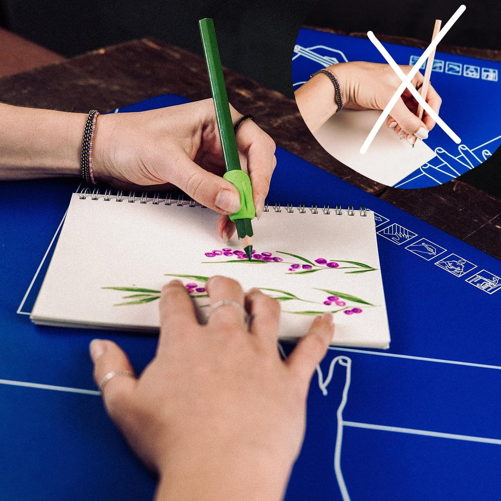 KUM 906.01.19 - Schreibunterlage, Schreibtisch-Auflage Desk Pad Lefty, Linkshänder, Kunststoff, 53 x 40 cm, blau, 1 Stück