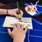 KUM 906.01.19 - Schreibunterlage, Schreibtisch-Auflage Desk Pad Lefty, Linkshänder, Kunststoff, 53 x 40 cm, blau, 1 Stück