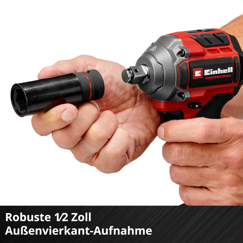 Einhell Professional Akku-Schlagschrauber TP-CW 18/260-C Li BL-Solo Power X-Change (18 V, 260 Nm Drehmoment, 500 Nm Lösemoment, Brushless, Außenvierkant-Aufnahme, ohne Akku)