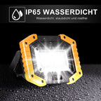 30W LED Akku Strahler Baustrahler Wiederaufladbare Superhell 2000 Lumen Arbeitsleuchte Wasserdichtes COB Arbeitsleuchte USB Campinglampe für Garage Outdoor Camping Angeln Notfall Baustellen, 2 Stück