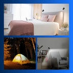 REV LED Wandlampe innen - Wandbeleuchtung mit Akku, 180lm, dimmbar, 360° drehbar, kabellose Leselampe - ideal für Flur, Schlaf- & Wohnzimmer, schwarz
