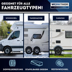 WERKTHOR Auffahrkeile für Wohnmobil - [2er Set] Hochbelastbare Auffahrkeile für maximalen Halt [<5t] - Auffahrkeile für Wohnwagen Wohnmobil & Anhänger - Keile für jeden Untergrund