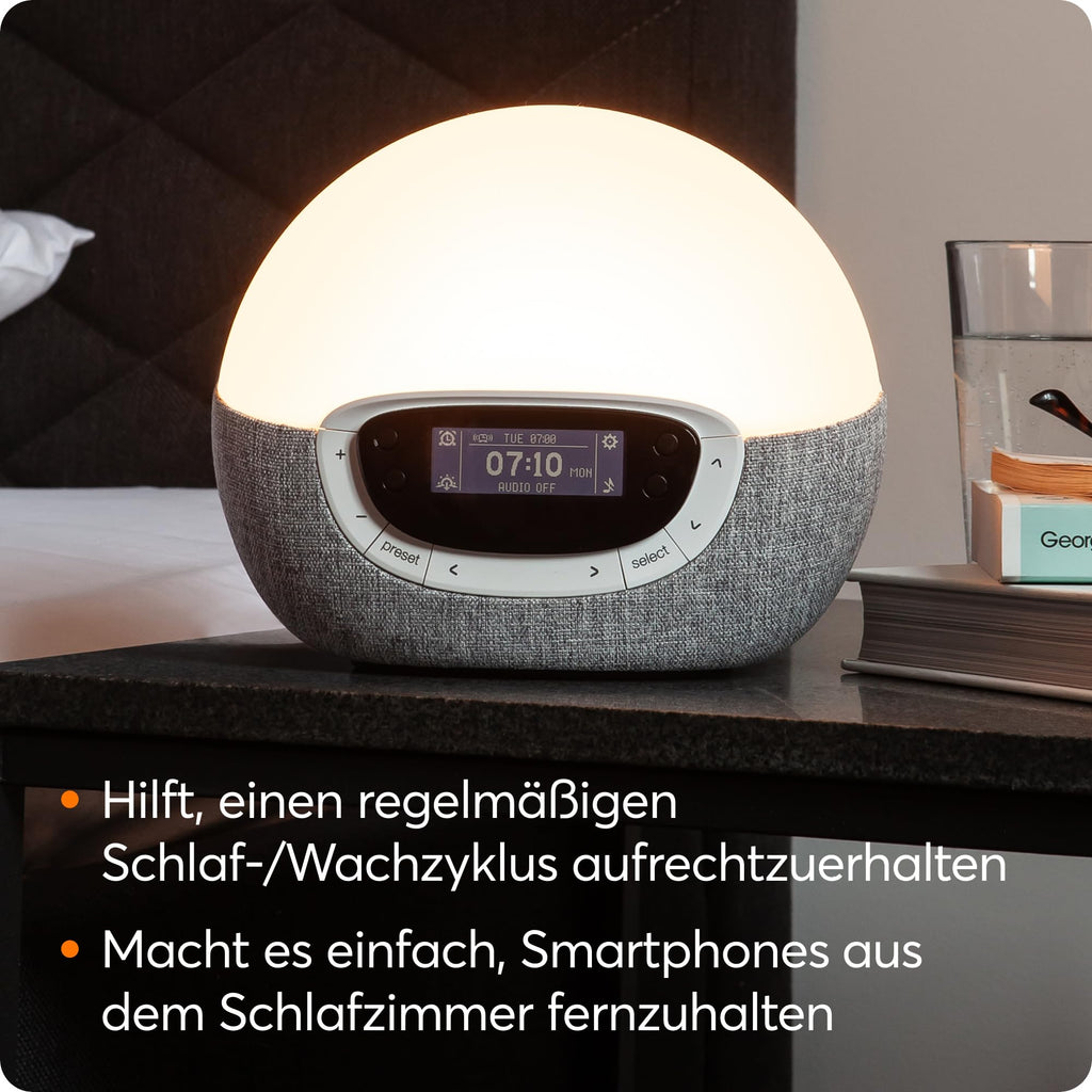 Lumie Bodyclock Shine 300 - Lichtwecker mit Radio, 15 Klängen und Einschlafsonnenuntergang