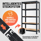 Monzana® 2X Schwerlastregal 180x90x40cm Schwarz Montagematerial 1750kg 10 MDF-Platten Kellerregal Lagerregal Steckregal Metallregal Werkstattregal