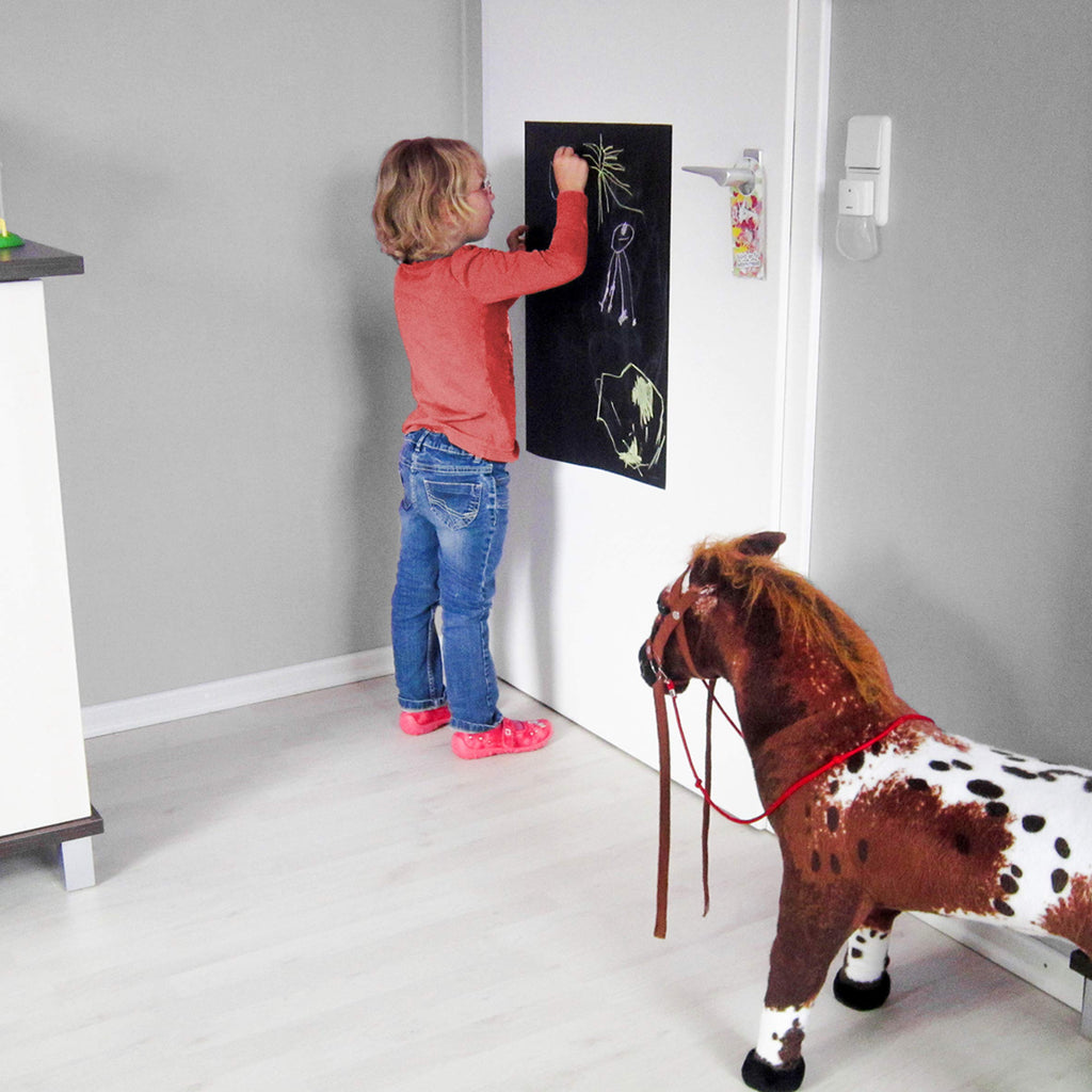 Werkzeyt Tafelfolie - Magnetisch - Selbstklebend & leicht anzubringen-Ideal zum Schreiben & Anheften von Notizen-inkl. Tafelkreide & Magneten/Kreidetafel/Magnetfolie / B29209, 90 x 60 cm (magnetisch)