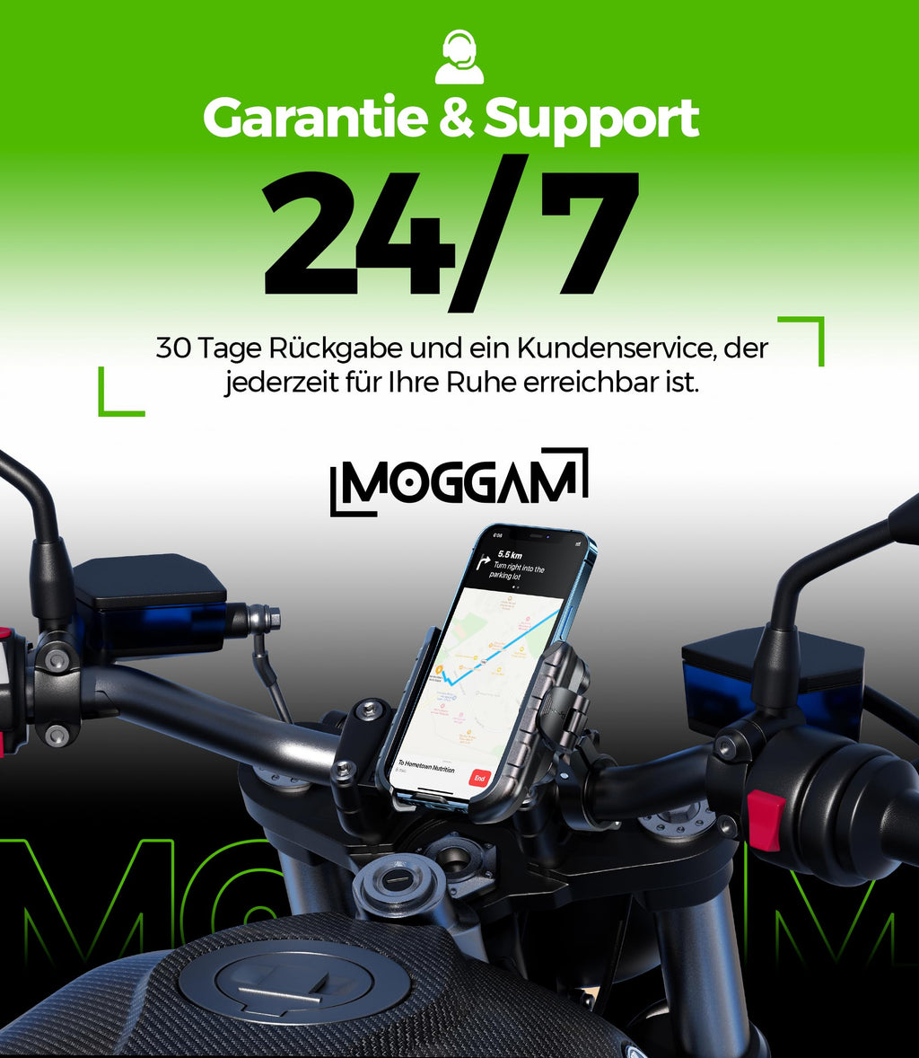 Handyhalterung Motorrad 【Doppelte Antivibrations-Technologie】mit Aluminiumkörper und Ring Motorrad Handyhalterung 5,4 bis 7,2" Handyhalter Fahrrad 【Schnellverschluss】 Phone Holder Bike als Geschenk