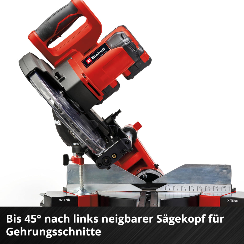 Einhell Akku-Zug-Kapp-Gehrungssäge TE-SM 36/10 L Li-Solo Power X-Change (36 V, max. 85 mm x 340 mm Schnitttiefe/-breite, Ø 254 mm Sägeblatt, neigbarer Sägekopf, ohne Akku)