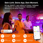 OSRAM Matter over Wifi Floor Corner LED Stehleuchte 2000mm, 20W, RGBW, 2700-6500K, WiFi, Fernbedienung, Schwarz, Ambientlicht