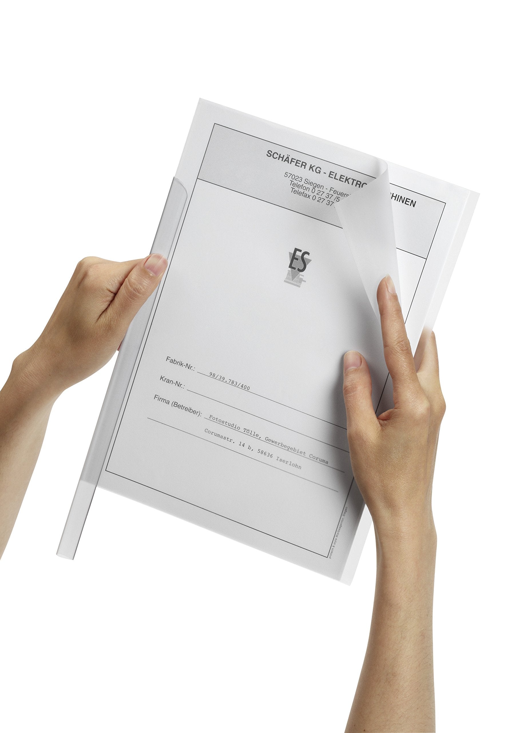 Durable Klemmschienenhülle A4, für circa 1-100 Blatt, Packung à 50 Stück, transparent, 291919