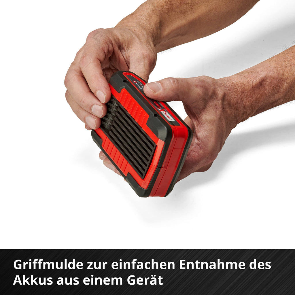 Original Einhell 18V 4,0 Ah Power X-Change Plus (18V Akku, universell verwendbar für alle PXC-Geräte, ohne Selbstentladung, 3-Stufen-LED Ladestandskontrolle, angepasste Ladezyklen, ohne Ladegerät)