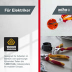 Wiha Installationszange TriCut electric VDE (38853), Seitenschneider + Abisolierzange + Abmanteln | Elektrikerzange für Schalter + Steckdosen | 170 mm