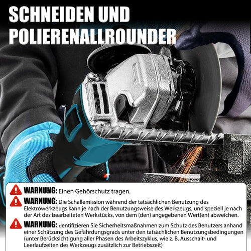 ANUPTTA - Akku Winkelschleifer Ø125mm 10000 U/min für 18V Makita Akkus - Bürstenloser Motor, Akku Flex Trennschleifer Zum Schneiden, Schleifen, Polieren（Nur Gehäuse）
