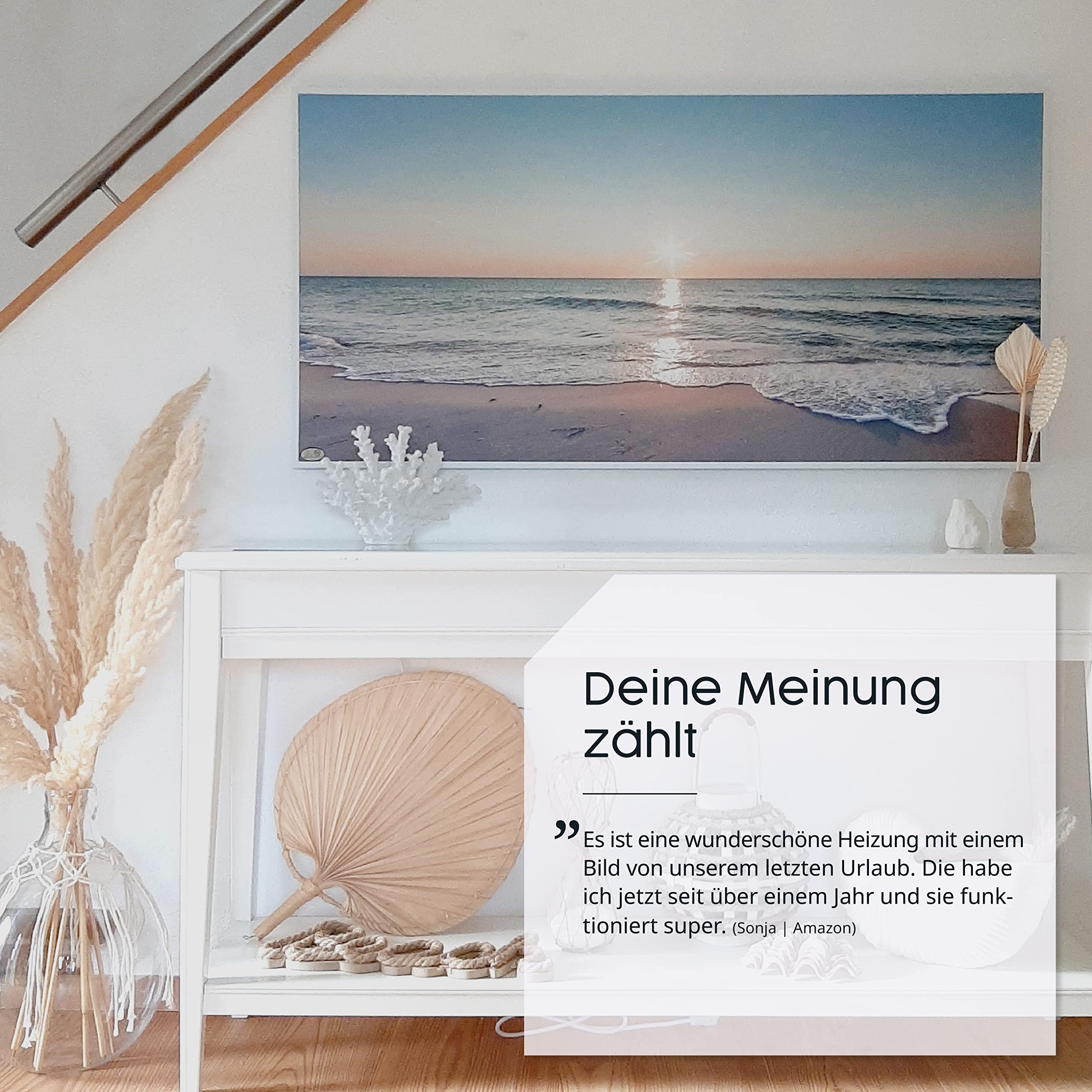 Könighaus Bild Infrarotheizung – Strahlende Wohlfühlmomente – TÜV SÜD - 5 Jahre Garantie - 1200 Watt - Infrarot Wandheizung (Motiv: Feuer)