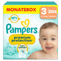 Pampers Premium Protection Größe 3, 204 Windeln, 6kg-10kg, Doppelter Schutz für die Haut und vor Auslaufen