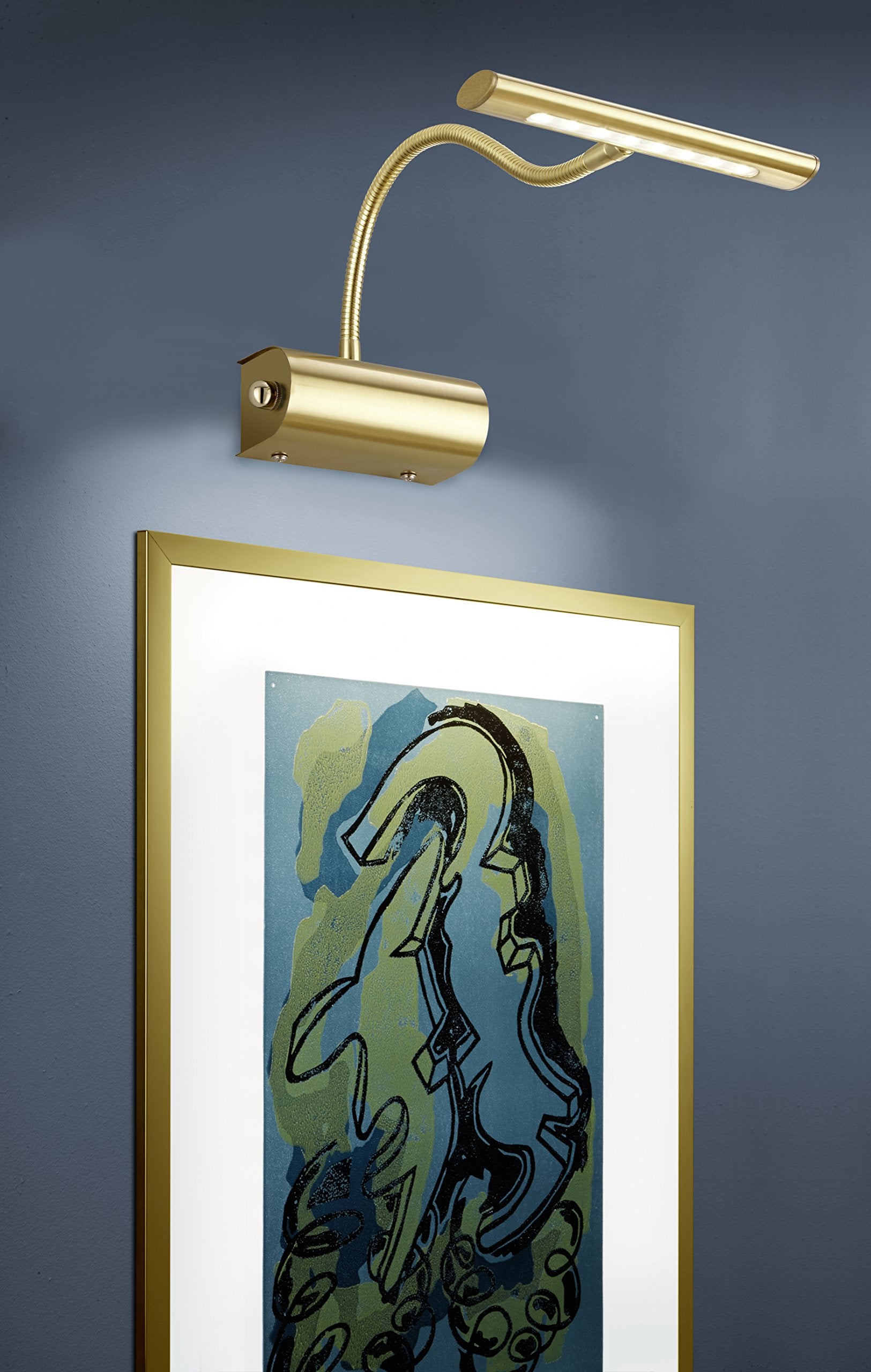 Trio Leuchten LED Wandleuchte Curtis 279770108, Metall Messing matt, 1x 4 Watt, Flexarm, Dimmer