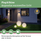 Paulmann 94179 Plug & Shine Lichtobjekt Globe IP67 3000K 575lm 24V Kugelleuchte Aussenleuchte Gartenbeleuchtung Terassenbeleuchtung 94179