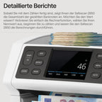 Safescan 2850 Geldzählmaschine, zählt sortierte Banknoten - Banknotenzähler mit 3-facher Echtheitsprüfung - Geldzählmaschine mit mehrsprachiger Benutzeroberfläche