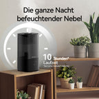Roeskm Luftbefeuchter für Schlafzimmer, Kühlmist-Luftbefeuchter für zuhause, Pflanzen und Babyzimmer, leiser ultraschallbasiert mit 360°-Düse, automatischer Abschaltung, ohne Filter, schwarz