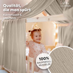 lilimaus Hausbett Himmel [in 12 Farben] Betthimmel Hausbett aus 100% Baumwolle Musselin - Stoffhimmel für Hausbett Deko Mädchen & Jungen - Himmel für Hausbett Kinder - Bett Vorhang Kinderbett