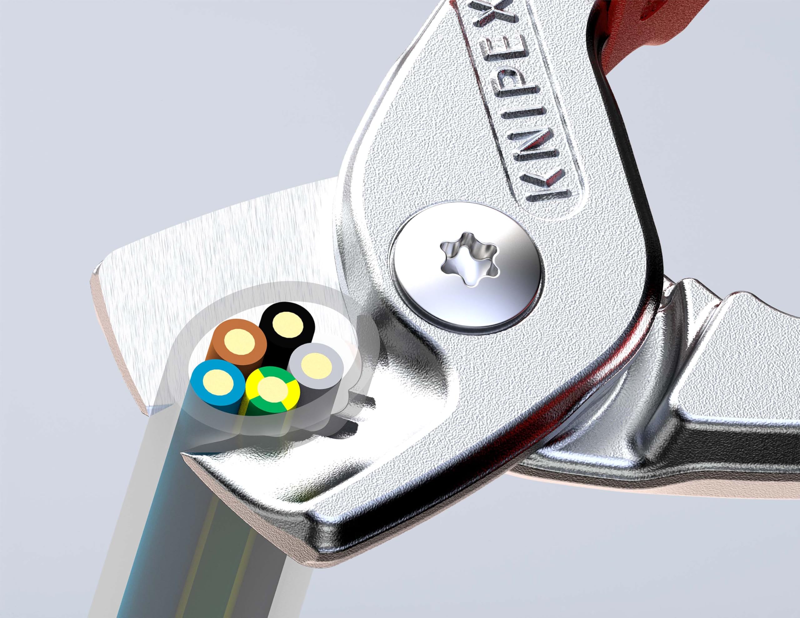 KNIPEX StepCut Kabelschere verchromt isoliert mit Mehrkomponenten-Hüllen, VDE-geprüft 160 mm, 95 16 160