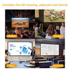 VISULAPEX 100” Beamer Leinwand mit Stativ, 16:9 4K HD Projektor Leinwand Tragbar, Faltbare leinwand Beamer mit Tragetasch für Heimkino Gartenkino Theater Nächte