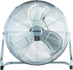 Senelux Bodenventilator – Fitnessstudio-Ventilator aus Chrom – 16-Zoll-elektrischer tragbarer Kühlventilator für den Heim-/Fitnessraum-/Bürogebrauch – 3 Geschwindigkeitseinstellungen mit Kippfunktion