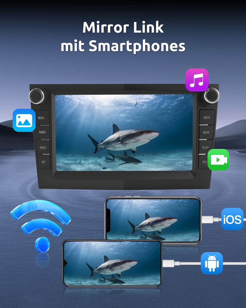 ESSGOO 4+64G Drahtloses Autoradio und Android Auto CarPlay Für Vauxhall Opel Corsa C/D Zafira B Astra G/H Meriva Signum Combo mit 7 Zoll Touchscreen Bluetooth FM RDS GPS WiFi Silber