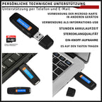Voice Recorder Mini HD Voice Recorder Portable 32GB Audio-Diktiergerät für Meetings, Interviews, Konferenzen, Digitaler Spionagerekorder mit Speicher für + 100 Stunden Aufnahmezeit