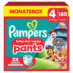 Pampers Baby-Dry Pants Paw Patrol Edition Größe 4, 180 Windeln, 9kg-15kg, 360° Passform hilft, Auslaufen zu verhindern