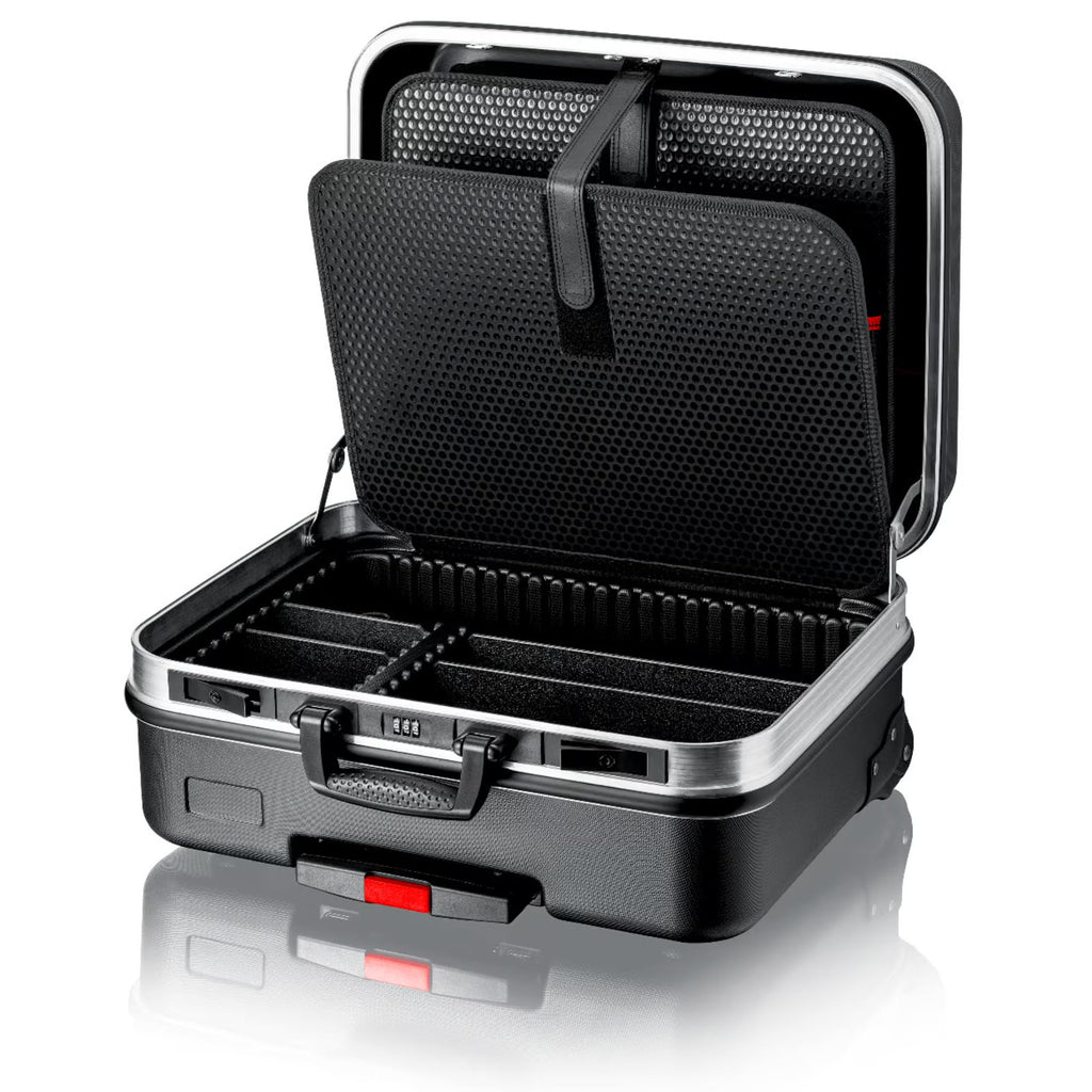 KNIPEX Werkzeugkoffer BIG Basic Move, leer, mit Rollen, Teleskopgriff, 54 Steckmöglichkeiten, 33 l Volumen, Werkzeugtrolley, 00 21 06 LE