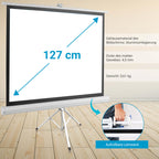 Pyle Leinwand mit Stativ 50 Zoll – Tragbare & Faltbare Projektorleinwand, Höhenverstellbar 63–122 cm, Ideal für Heimkino, Schule, Meeting, Konferenz & Outdoor Nutzung