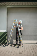 DRABEST Leiter PRO Serie Trittleiter Alu Klaptritt 8 Stufen Klappleiter Beidseitig Leiter max 150 kg