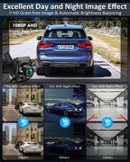Vtopek Rückfahrkamera AHD 1080P Rückfahrkamera Auto 360° Drehbar Auto Rückfahrkameras Nachrüsten 170° Weitwinkel Nachtsicht IP69 wasserdichte Universal NTSC Rückkamera für Wohnmobil SUV Pickup Van