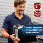 PeakTech Universalkoffer P 7300 – abschließbarer Universal-Transportkoffer mit Würfelschaumstoff – tragbarer Fotokoffer – robuster Koffer mit Schutz vor Regen und Staub – M (320 x 250 x 150 mm)