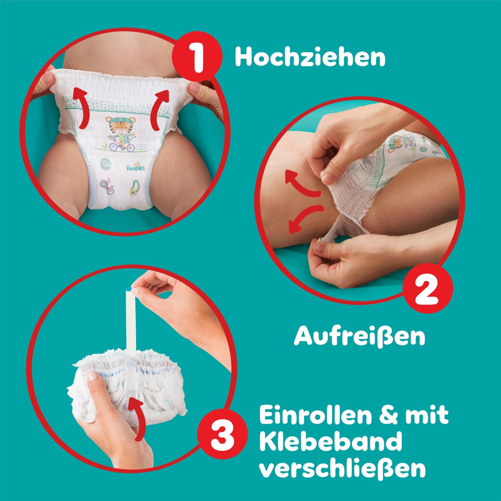 Pampers Baby-Dry Pants Größe 8, 117 Windeln, 17kg+, 360° Passform hilft, Auslaufen zu verhindern