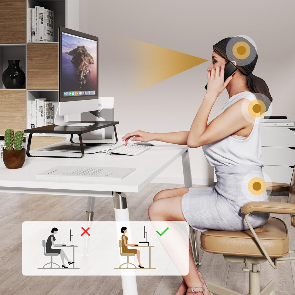 RICOO Monitor Schreibtischaufsatz Schreibtisch Aufsatzregal Ständer für Computermonitore FS0111 Monitorständer 60 x 26 x 12 cm Bildschirmerhöhung Bildschirmständer Lapdesk Laptop Tisch Laptoptisch