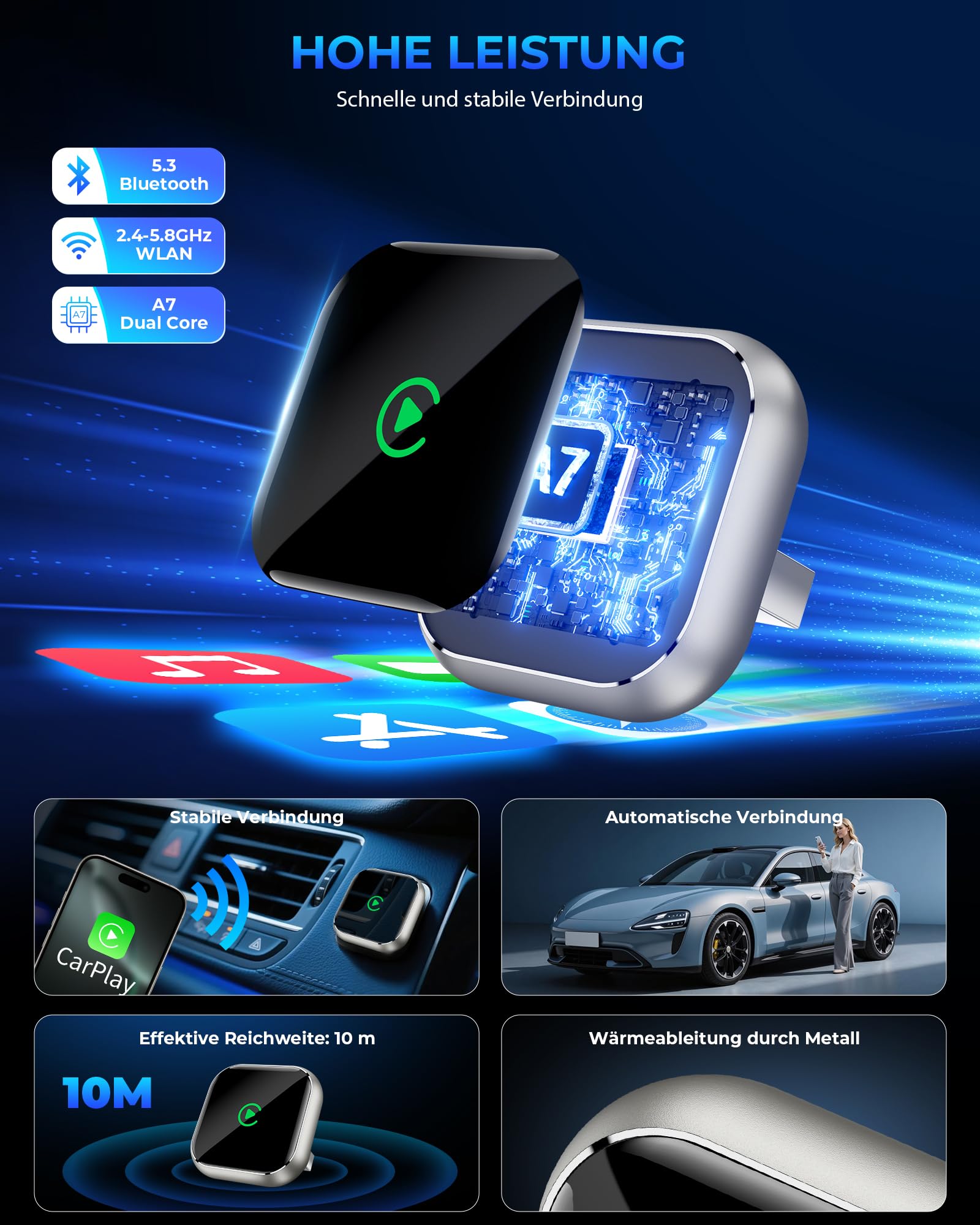 CarPlay Kabelloser Adapter Upgrade Von Kabelgebundener AppleCarPlayKompatibel Für Nutzer