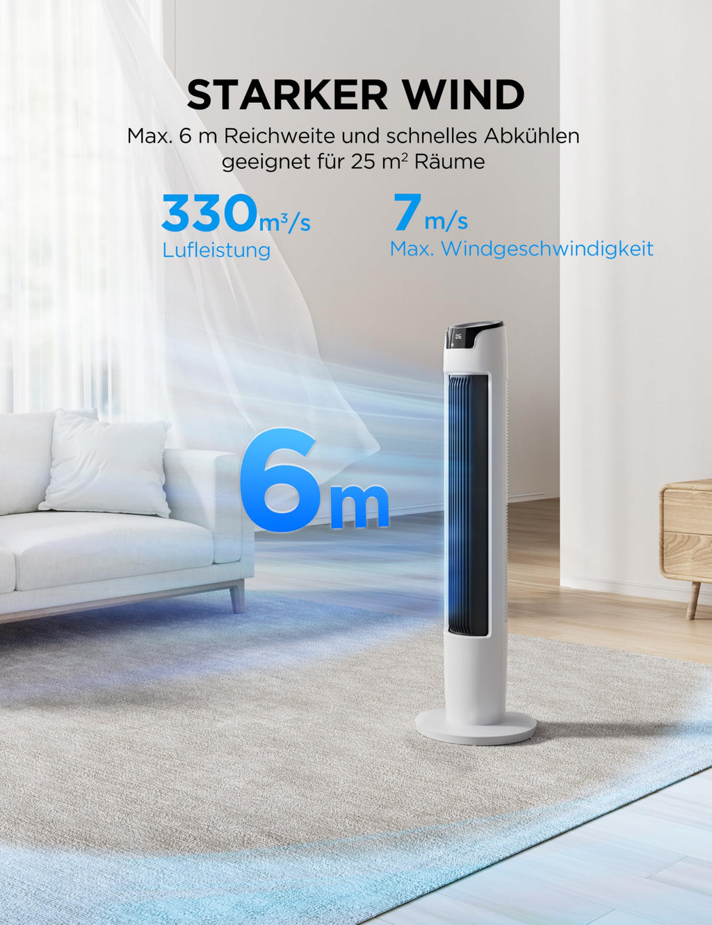 Midea FZ10-16AR Column Fan with Remote Control
