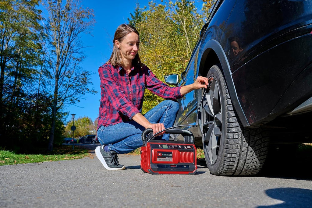 Einhell Akku-Kompressor PRESSITO 18/25 Power X-Change (18 V, max. 11 bar, inkl. 3-tlg. Adapter-Set, inkl. 71 cm Hochdruckschlauch und 1,6 m Niederdruckschlauch, ohne Akku)
