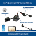 MOTOPOWER MP0609AA-UK 3.1Amp Wasserdicht Motorrad USB Ladegerät Kit Telefon Tablet GPS Ladegerät für Motorrad, Fahrrad, ATV