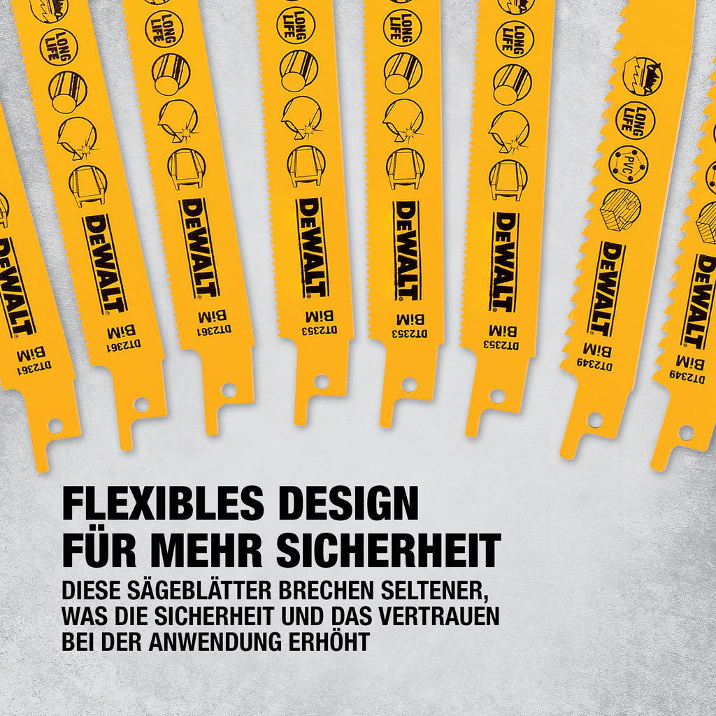 DEWALT 12-tlg. Säbelsägeblätter Set mit Aufbewahrungs-Box, DT2445-QZ