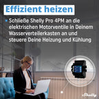 Shelly Pro 4PM | WLAN & LAN 4-Kanal-Relais Schalter mit Leistingsmessung - 40A | DIN-Schiene | Alexa & Google Home | iOS Android App | Fernsteuerung | Hausautomation | Kein Hub Erforderlich