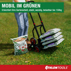 ATHLON TOOLS Treppensteiger-Sackkarre klappbar 150kg TÜV geprüft – Stahlrahmen mit TPR-Rädern, große Räder leichtgängig & stoßarm, platzsparend zusammenklappbar