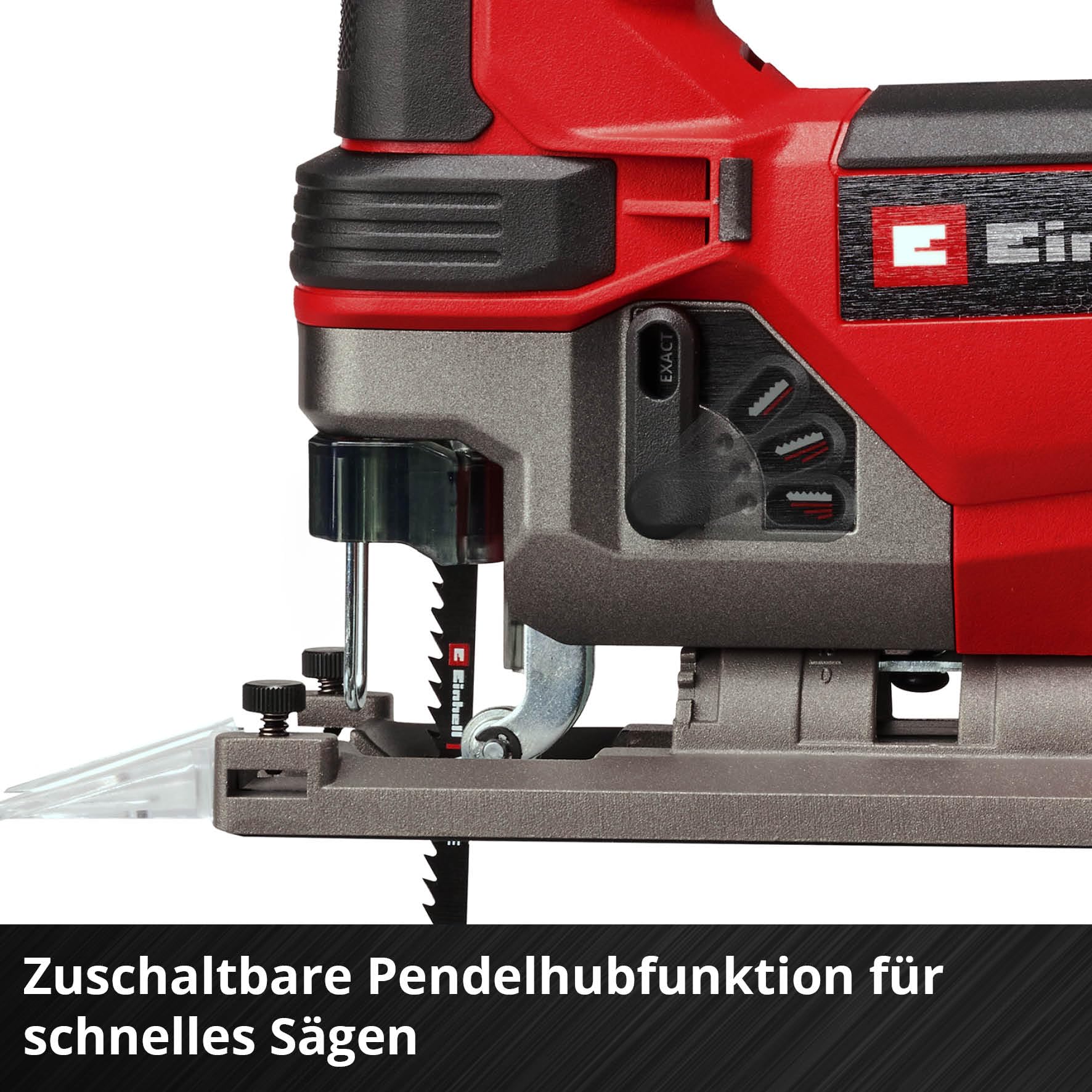 Einhell Akku-Stichsäge TE-JS 18/100 Li-Solo Power X-Change (18 V, 100 mm Schnitttiefe in Holz, 26 mm Hubhöhe, max. 45° Schrägschnitte, inkl. Sägeblatt, ohne Akku)