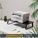 RICOO Monitor Schreibtischaufsatz Schreibtisch Aufsatzregal Ständer für Computermonitore FS0111 Monitorständer 60 x 26 x 12 cm Bildschirmerhöhung Bildschirmständer Lapdesk Laptop Tisch Laptoptisch