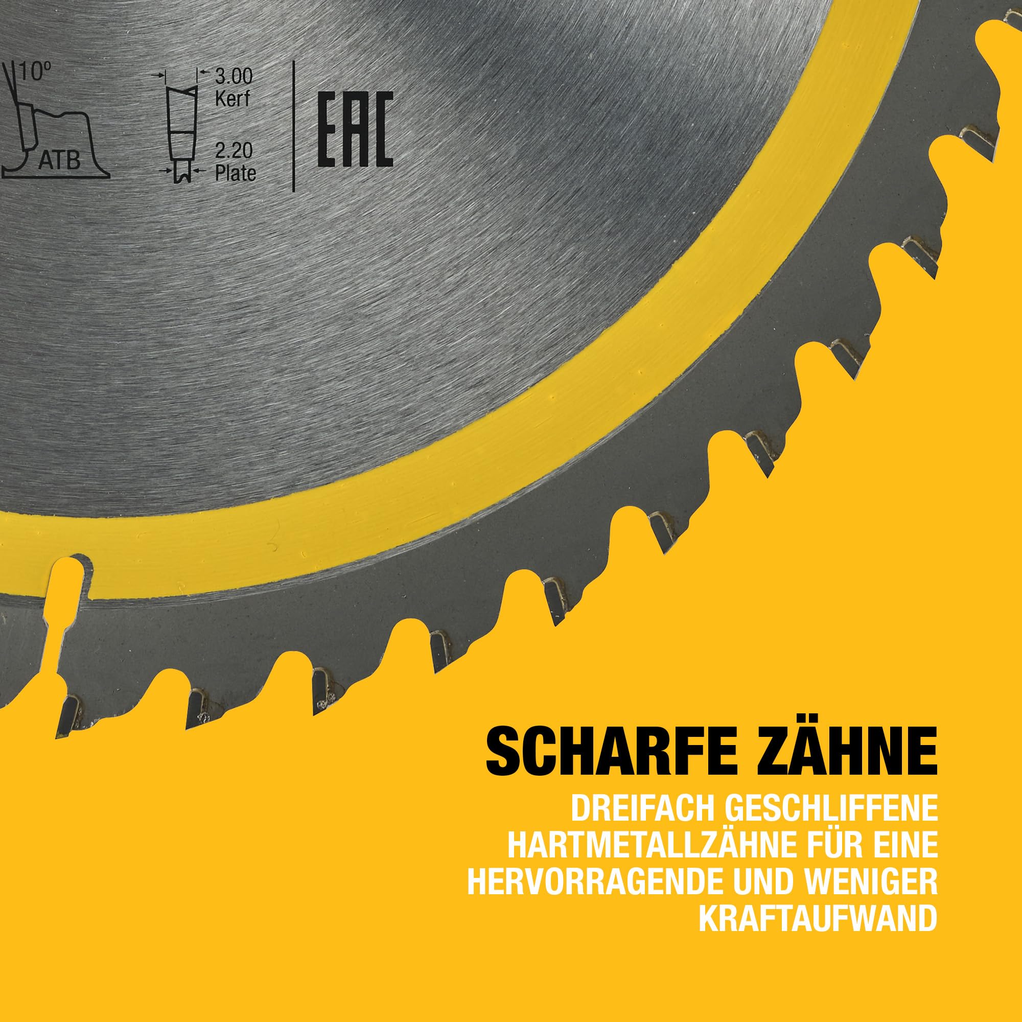 DEWALT 250 x 30 mm Kreissägeblatt (für den Einsatz auf Stationärsägen, nagelfest, 48 Zähne, Wechselzahngeometrie, 10° Zahnwinkel, 3 mm Schnittbreite), DT1957-QZ
